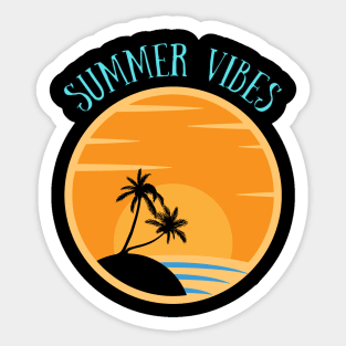 Blue Orange Simple Summer Vibes Sticker